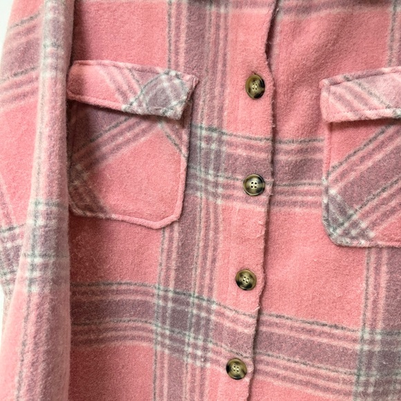 Pink Plaid Button-Up Jacket - Picture 3 of 4